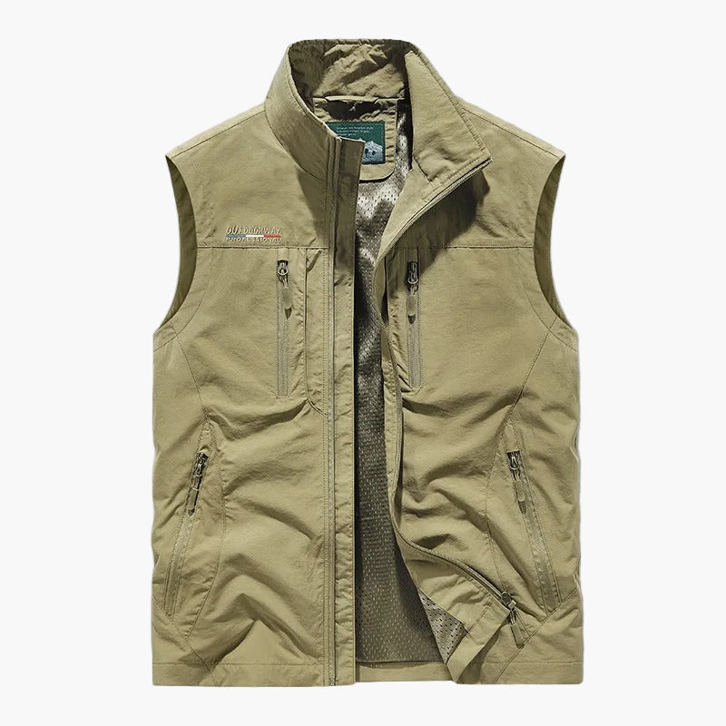 Men's Outdoor Sleeveless Cargo Vest Utility Travel Hiking Style