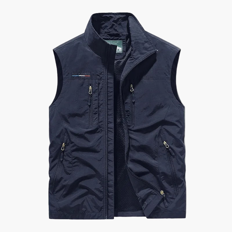 Men's Outdoor Sleeveless Cargo Vest Utility Travel Hiking Style
