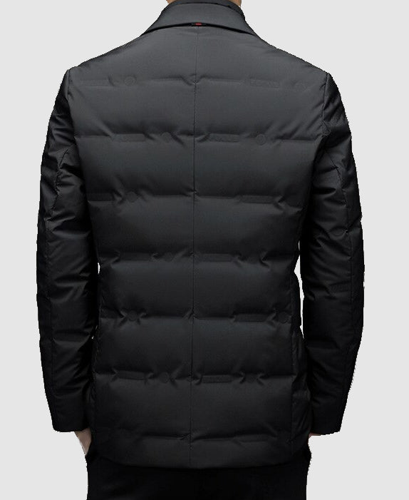 Men's Modern Business Casual Puffer Blazer – Tailored Warm Jacket for Office and Everyday Elegance