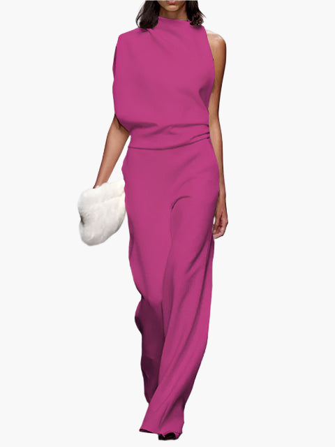 Women's Elegant Wide-Leg Jumpsuit Sleeveless Fashion Office & Everyday Wear