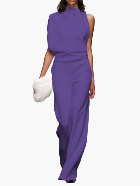 Women's Elegant Wide-Leg Jumpsuit Sleeveless Fashion Office & Everyday Wear