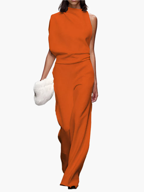 Women's Elegant Wide-Leg Jumpsuit Sleeveless Fashion Office & Everyday Wear