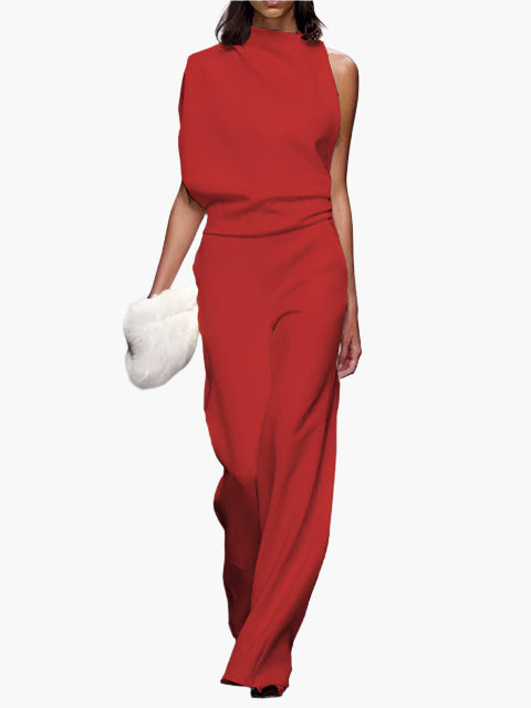 Women's Elegant Wide-Leg Jumpsuit Sleeveless Fashion Office & Everyday Wear