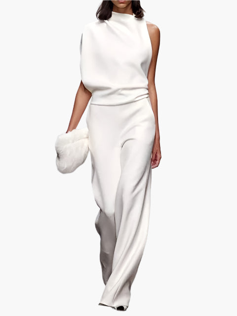 Women's Elegant Wide-Leg Jumpsuit Sleeveless Fashion Office & Everyday Wear