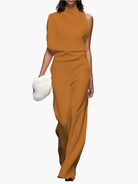 Women's Elegant Wide-Leg Jumpsuit Sleeveless Fashion Office & Everyday Wear