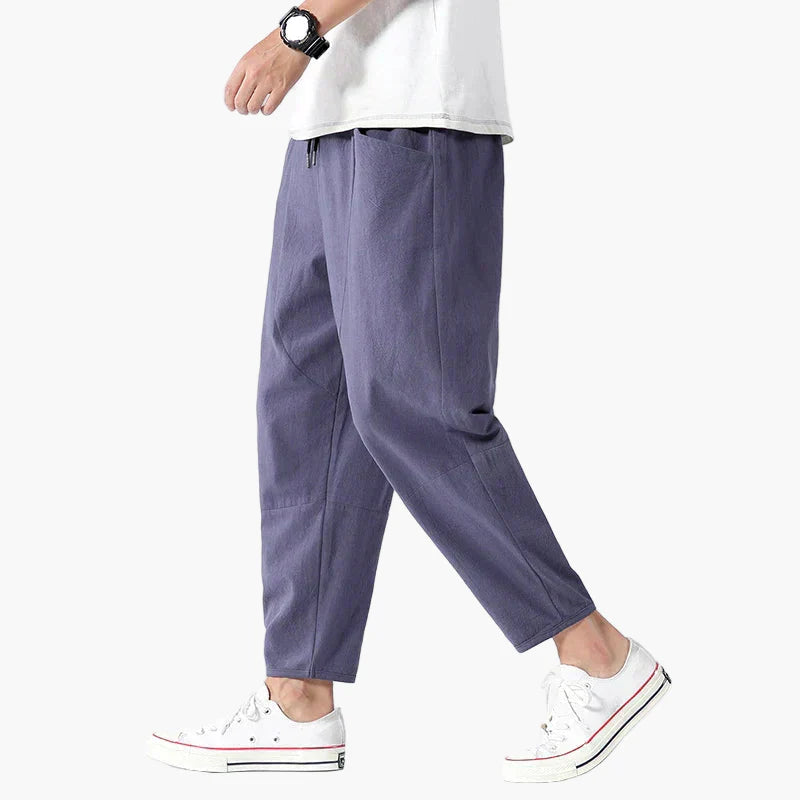 Men's Relaxed Fit Cropped Casual Pants, Everyday Style, Lightweight Comfort