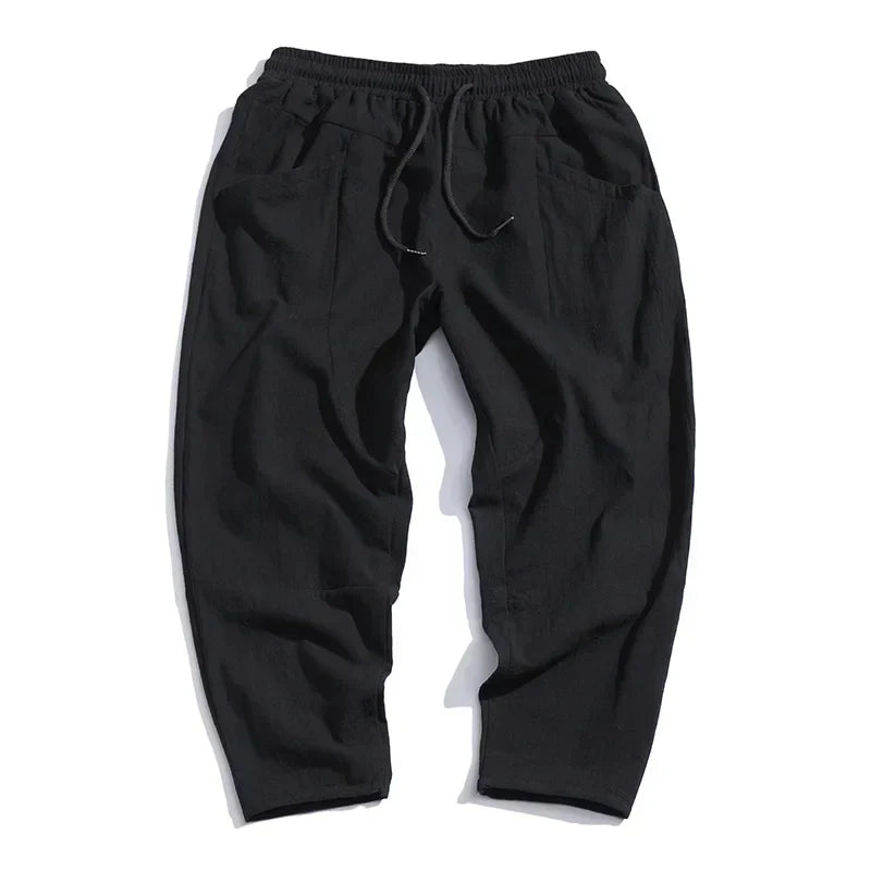 Men's Relaxed Fit Cropped Casual Pants, Everyday Style, Lightweight Comfort