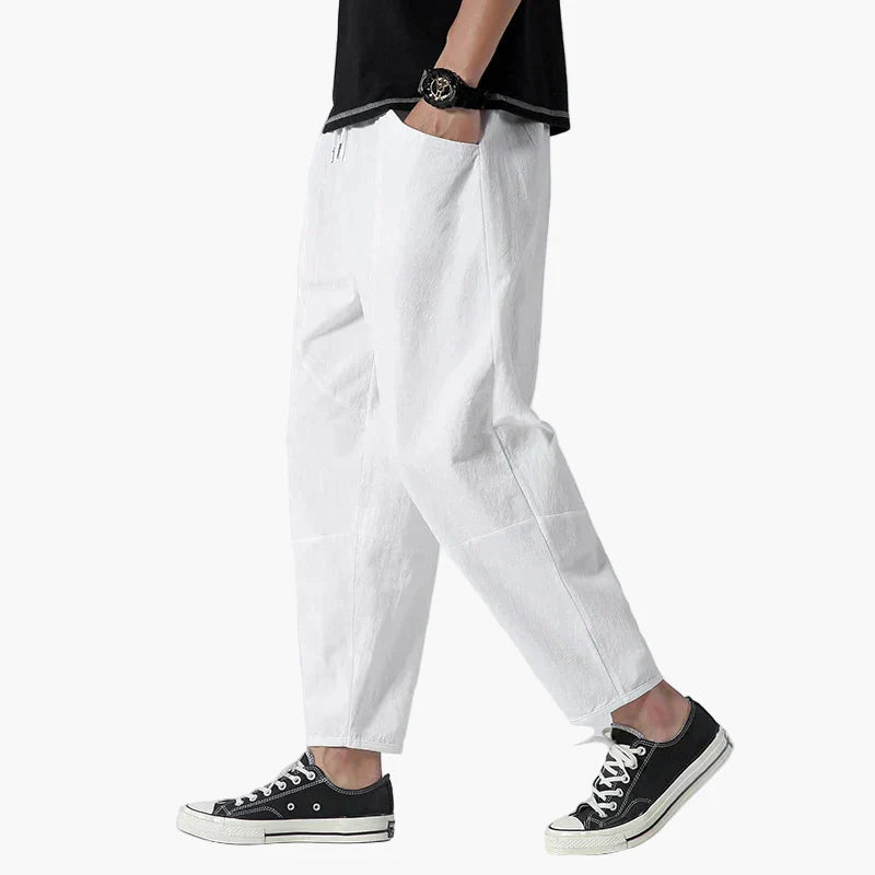 Men's Relaxed Fit Cropped Casual Pants, Everyday Style, Lightweight Comfort