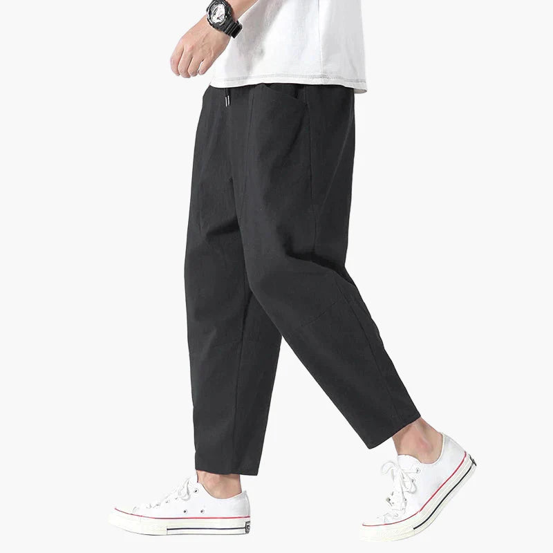 Men's Relaxed Fit Cropped Casual Pants, Everyday Style, Lightweight Comfort