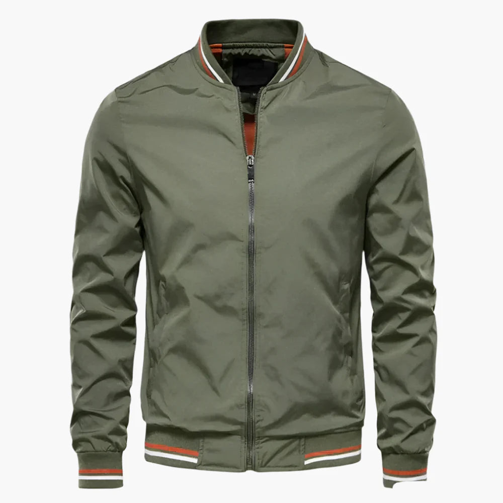 Men's Classic Bomber Jacket Sporty Style Casual Outerwear