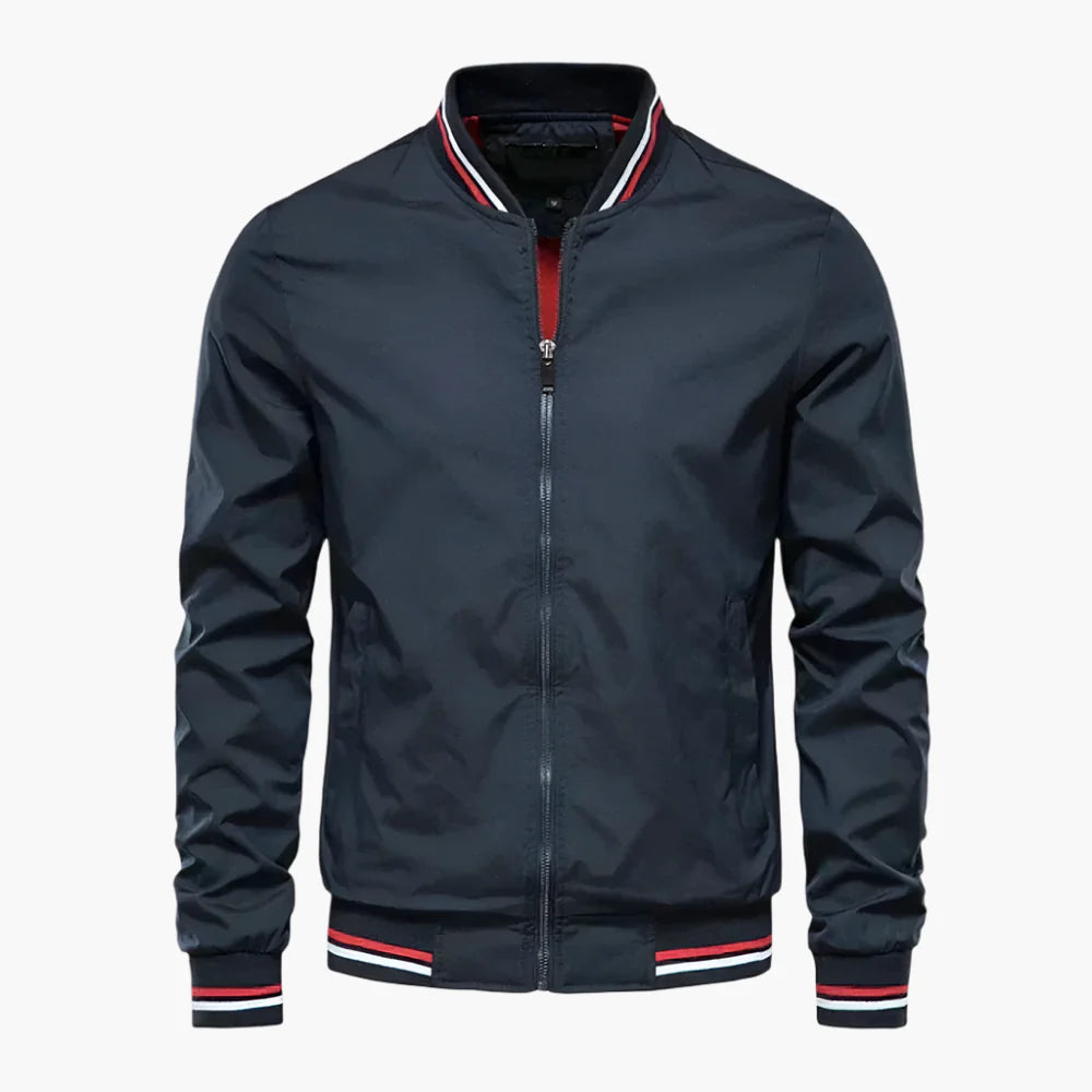Men's Classic Bomber Jacket Sporty Style Casual Outerwear