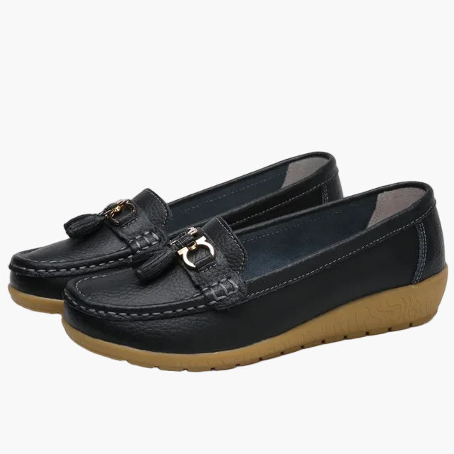 Women's Comfort Slip-On Loafers with Tassel Detail – Casual Orthopedic Walking Shoes