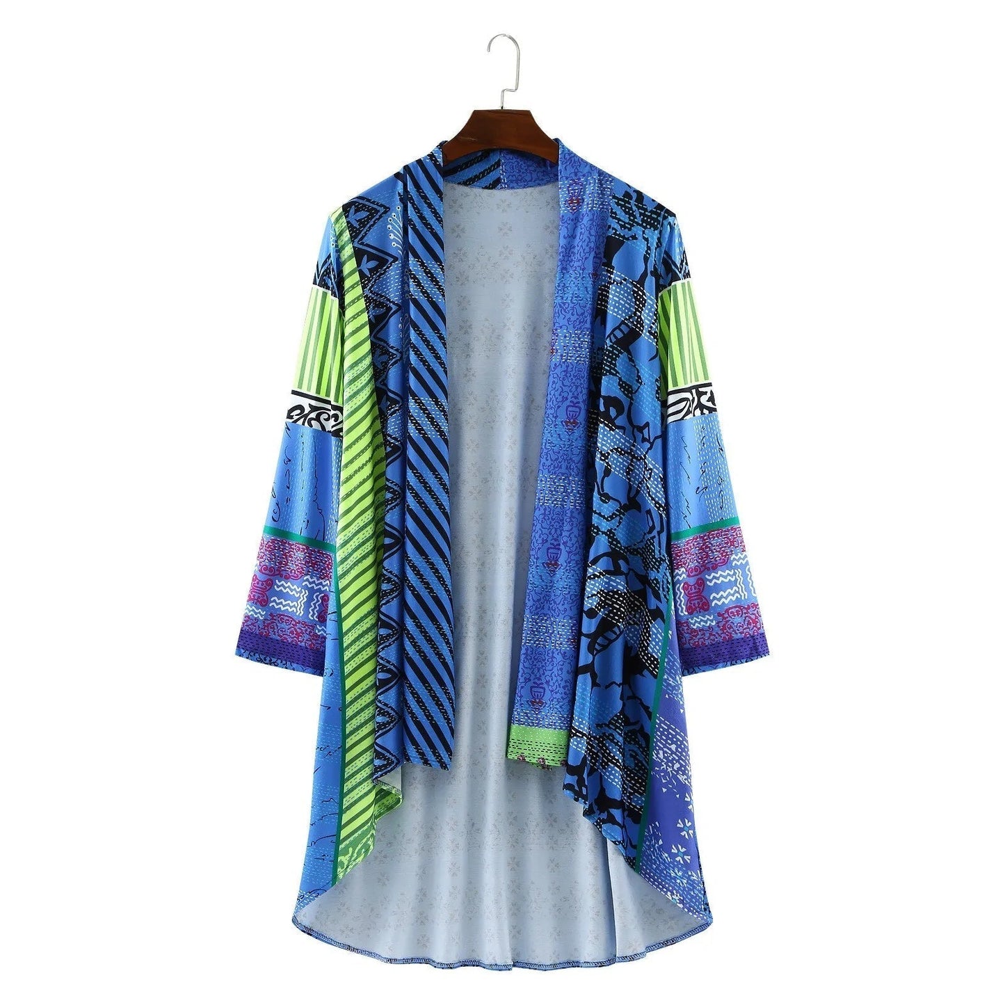 Women's Vintage Boho Open Front Cardigan – Relaxed Fit Statement Outerwear