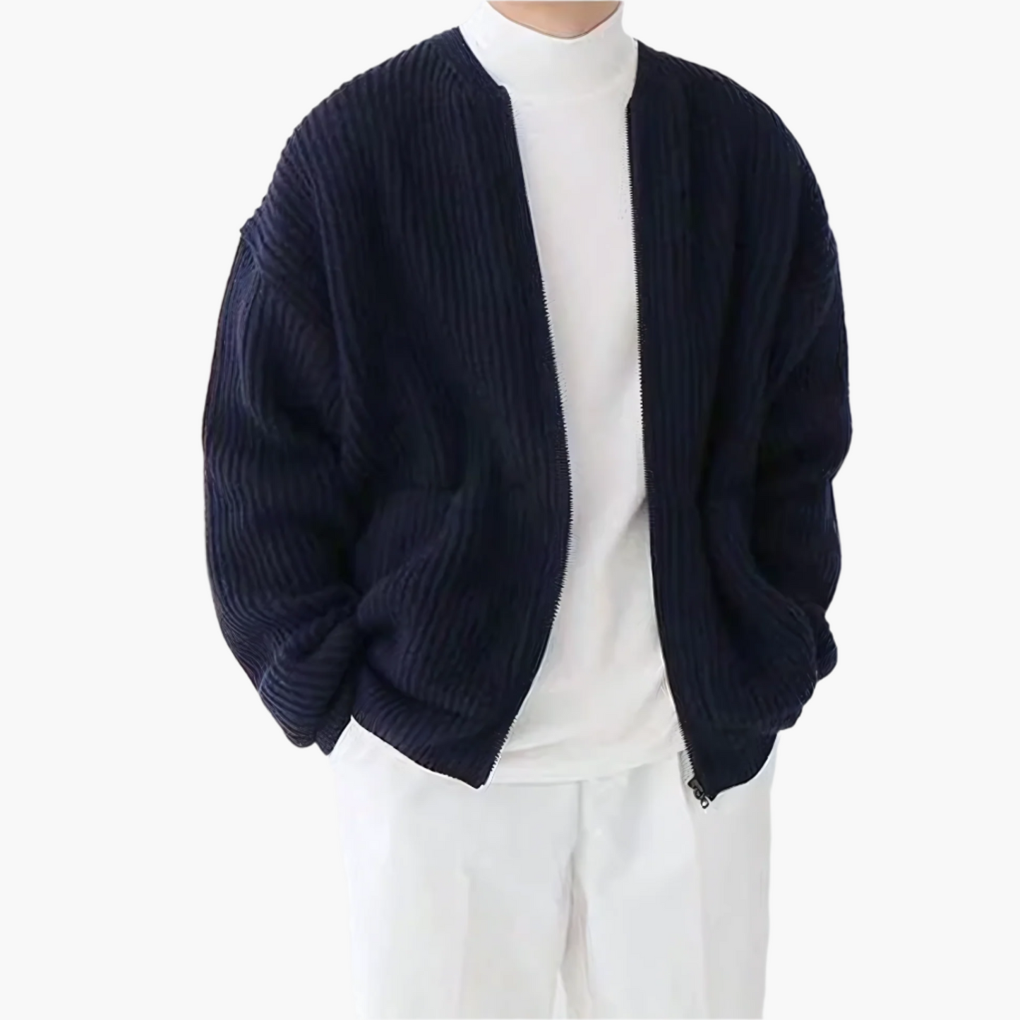 Men's Casual Zip Cardigan Sweater – Modern Everyday Knitwear
