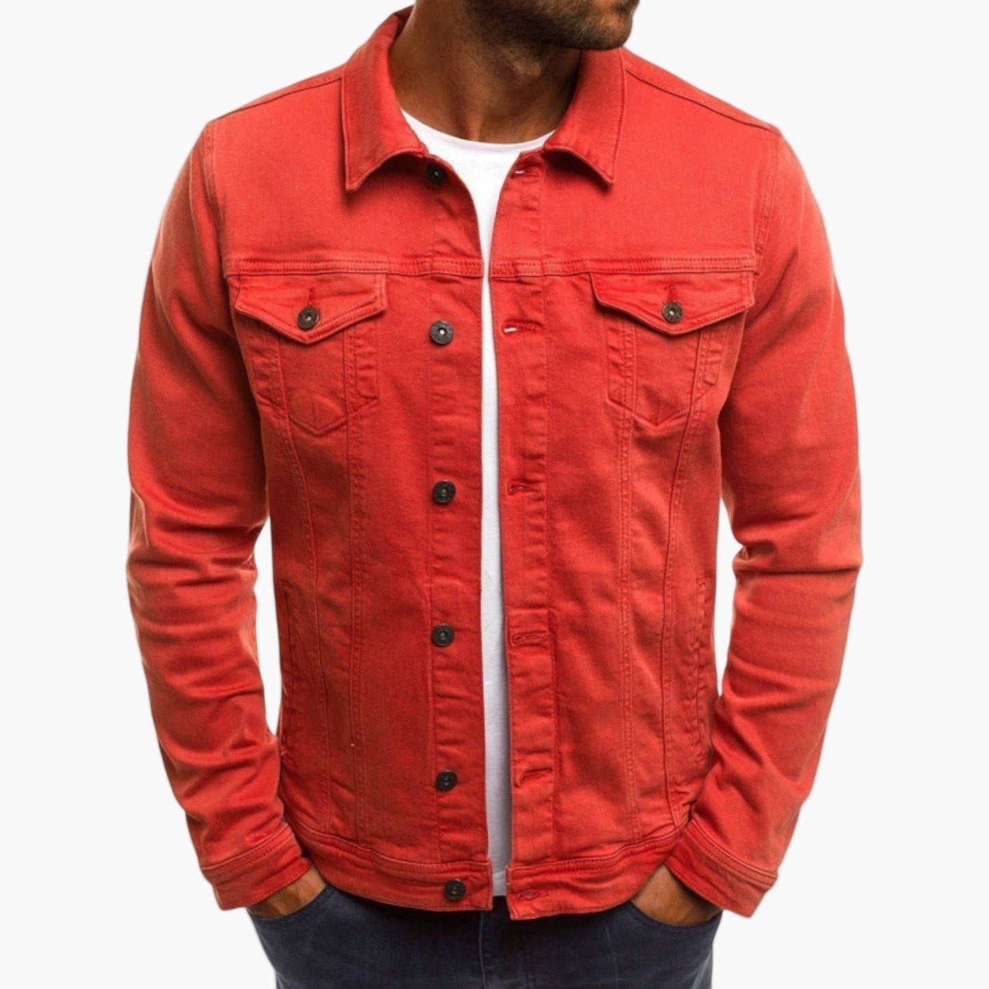 Men's Casual Slim Fit Denim Work Jacket – Everyday Layering Style