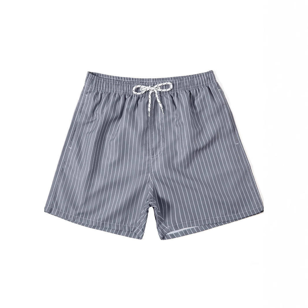 Men's Striped Casual Beach Shorts with Drawstring – Relaxed Fit Summer Swimwear