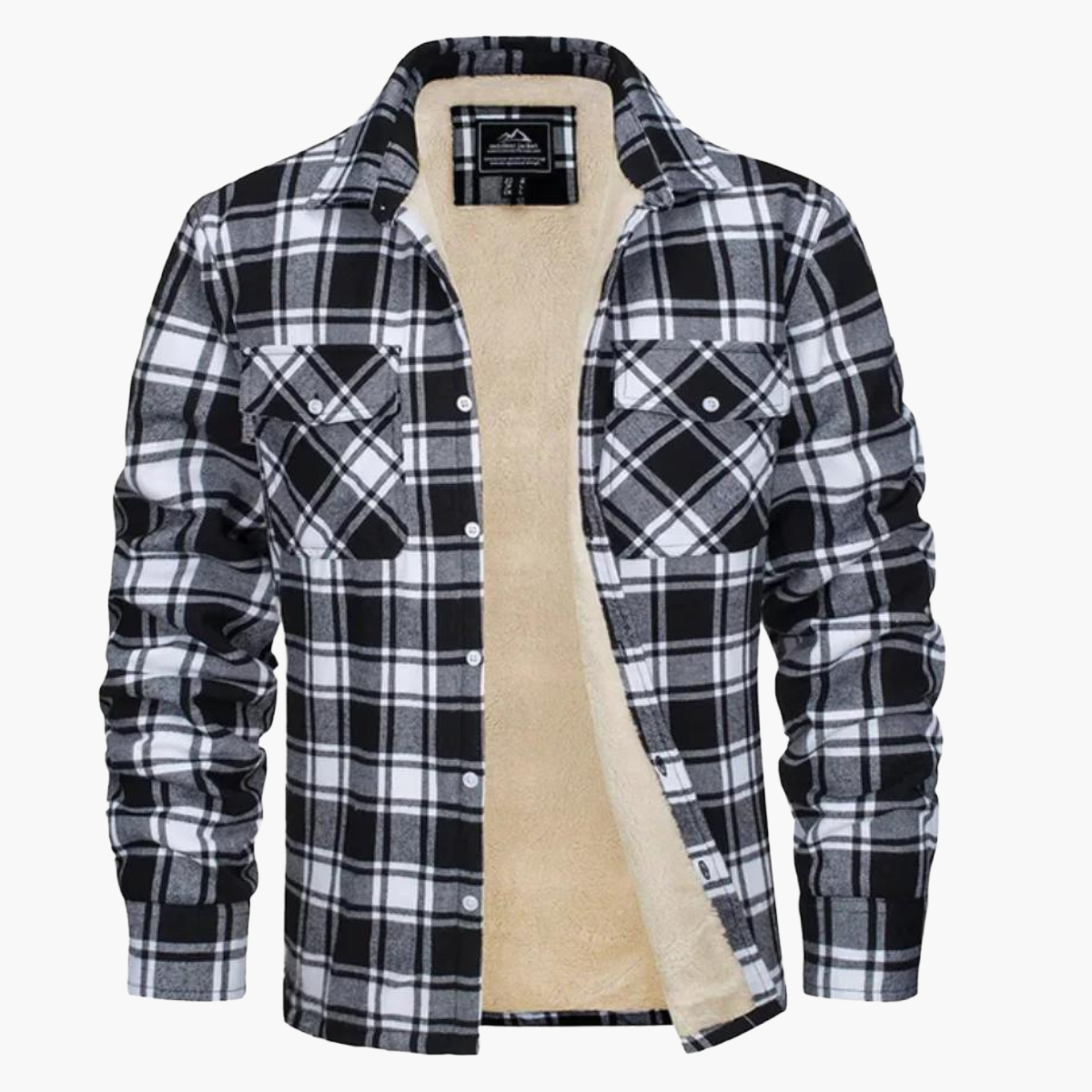 Men's Plaid Sherpa-Lined Fleece Jacket – Casual Winter Outdoor Shirt Jacket
