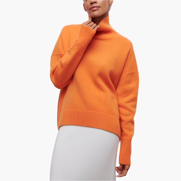 Women's Elegant Turtleneck Full Sleeve Sweater – Modern Chic Pullover for Versatile Outfits