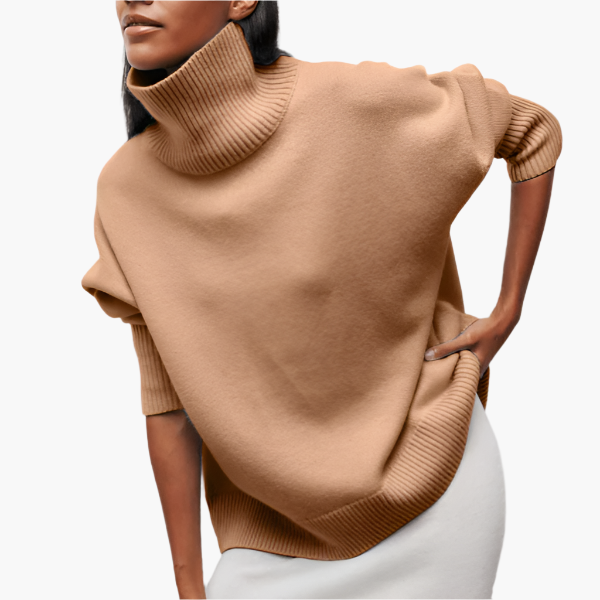Women's Elegant Turtleneck Full Sleeve Sweater – Modern Chic Pullover for Versatile Outfits