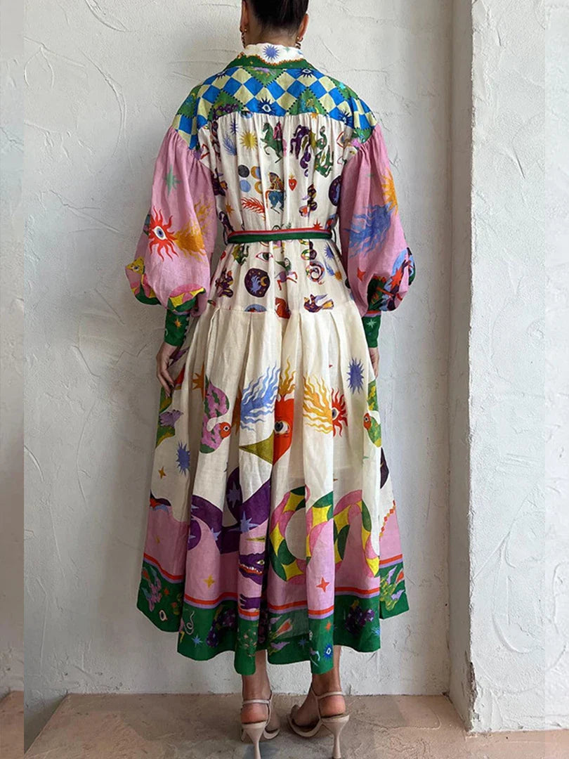 Women's Boho Swing Blouse Dress – Maxi Chic Dress for Summer Parties & Events