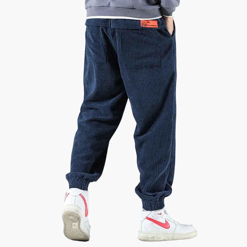 Men's Relaxed Fit Corduroy Sweatpants for Casual and Athletic Wear