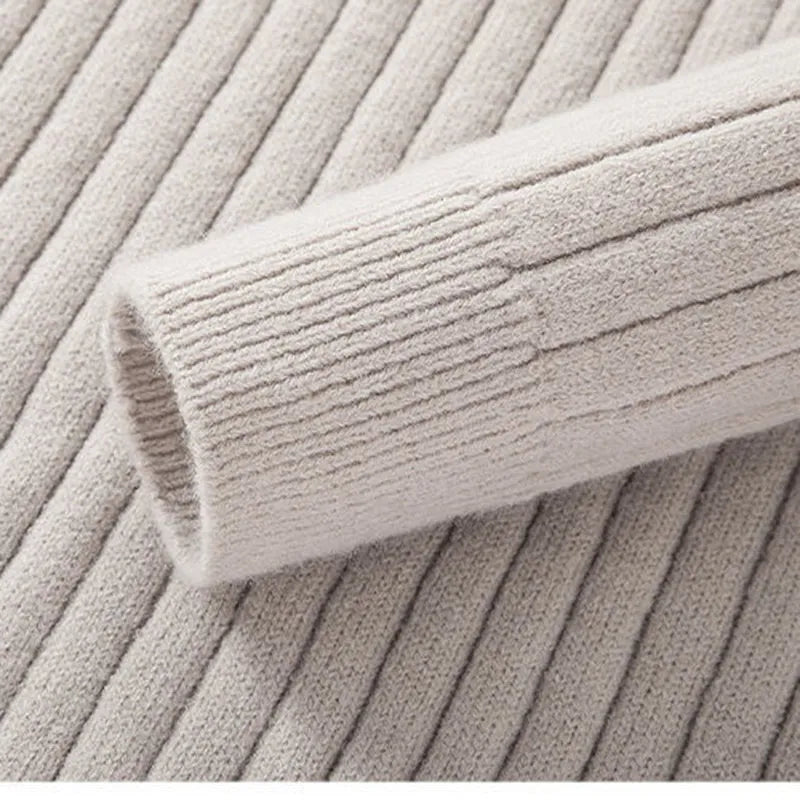 Men's Ribbed Half-Zip Sweater Classic Pullover for Versatile Everyday Style