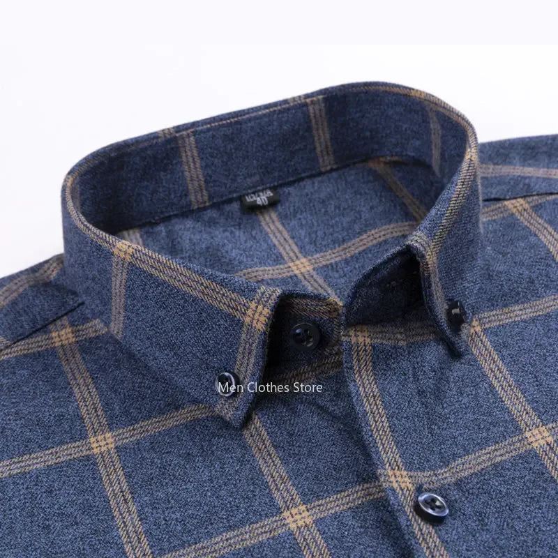 Cameron – Men's Long Sleeve Cotton Plaid Shirt