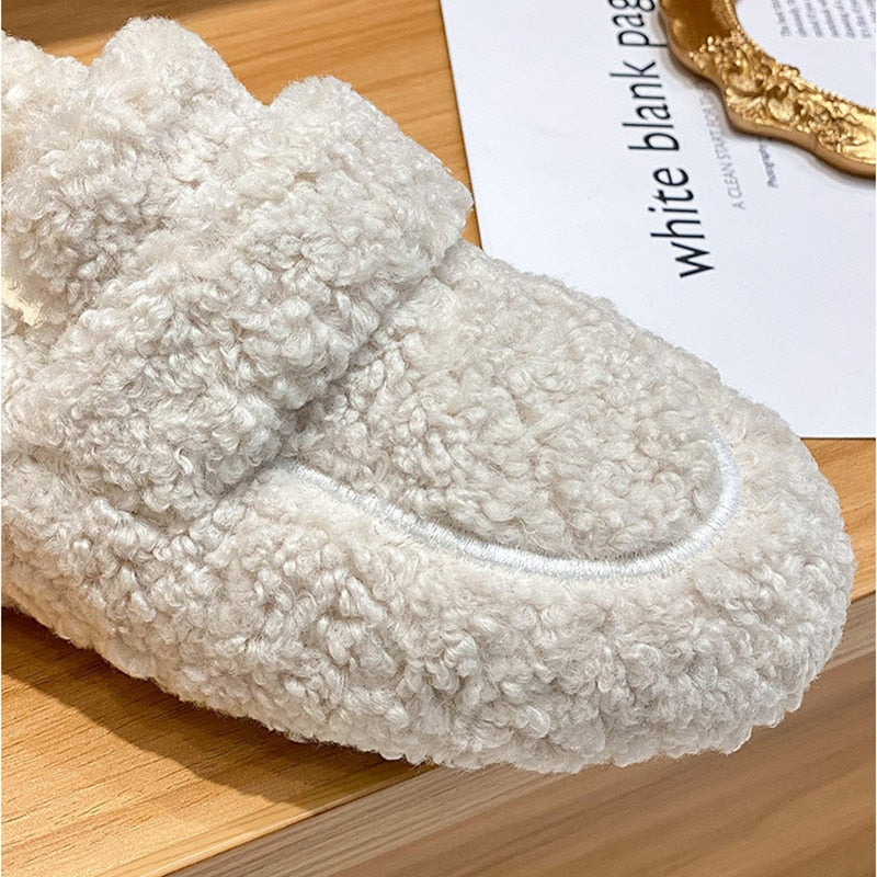 Women's Plush Indoor Loafer Slippers – Cozy Home Comfort and Non-Slip Style