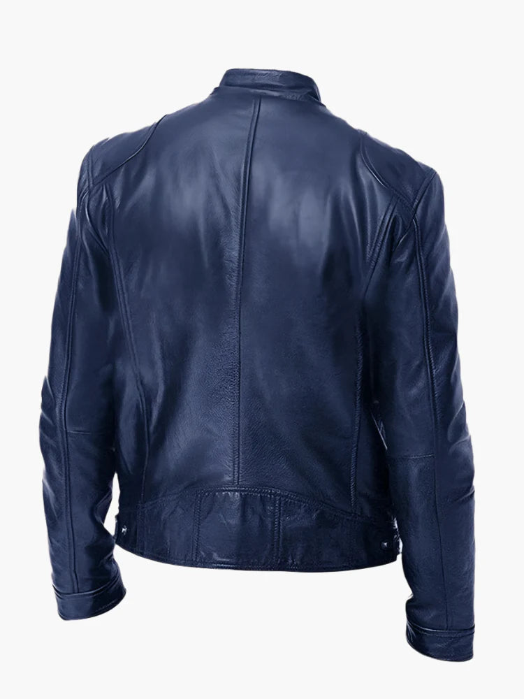 Men's Classic Vegan Leather Biker Jacket for Versatile Urban Style