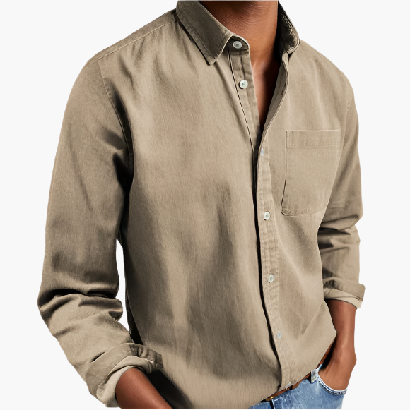 Men's Classic Casual Button-Down Denim Shirt for Everyday Style