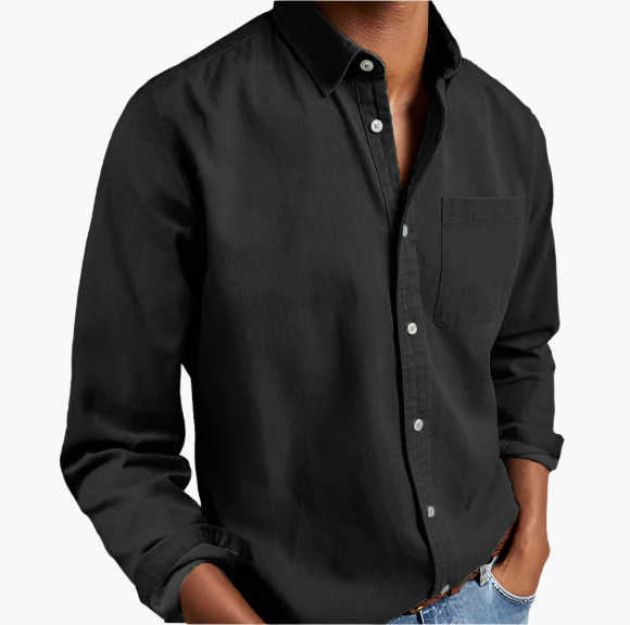 Men's Classic Casual Button-Down Denim Shirt for Everyday Style