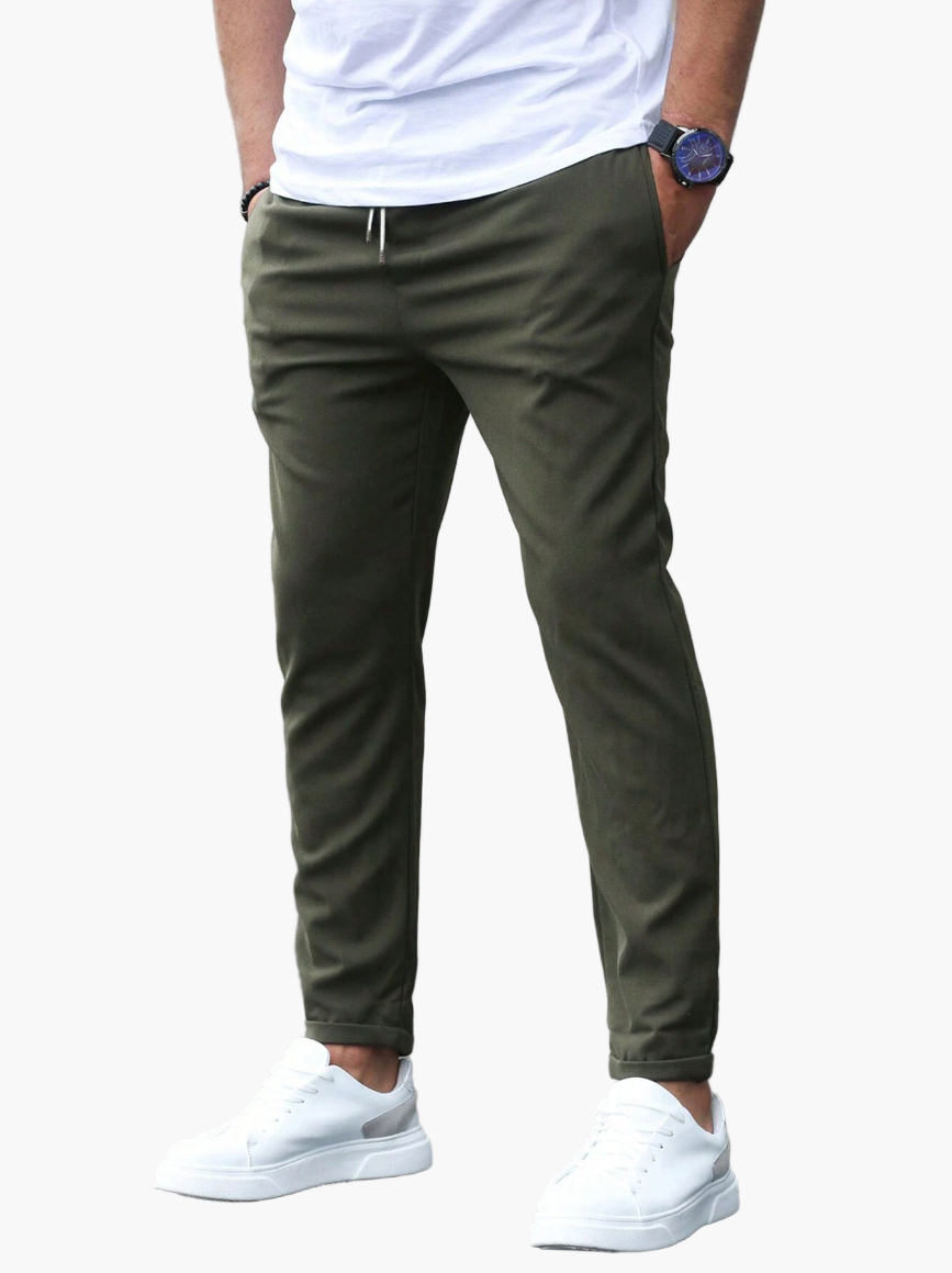 Men's Premium Cropped Jogger Pants with Drawstring – Modern Casual & Smart Style