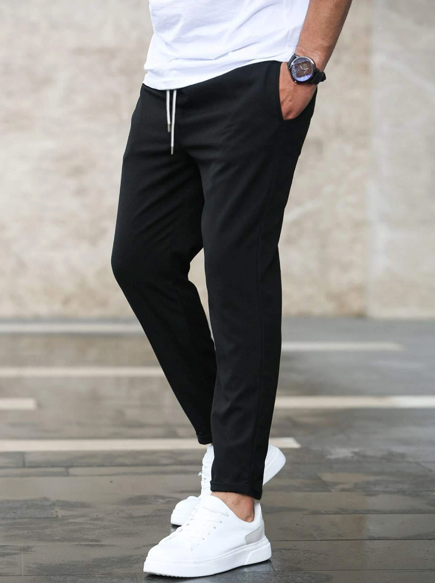 Men's Premium Cropped Jogger Pants with Drawstring – Modern Casual & Smart Style