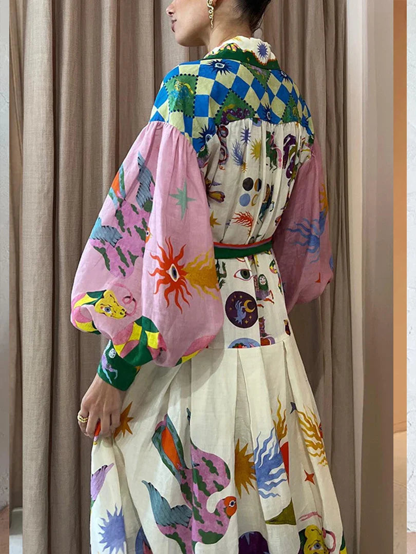 Women's Boho Swing Blouse Dress – Maxi Chic Dress for Summer Parties & Events