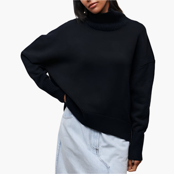 Women's Elegant Turtleneck Full Sleeve Sweater – Modern Chic Pullover for Versatile Outfits