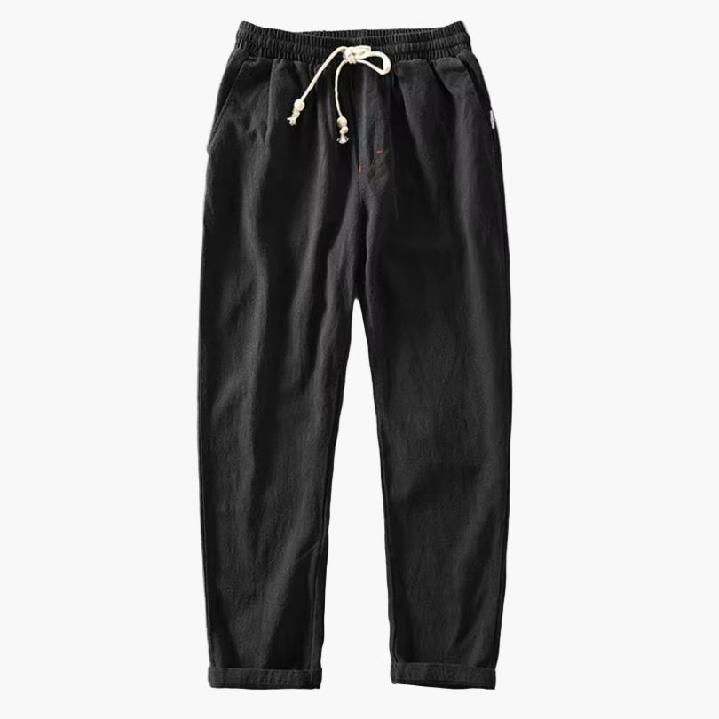Men's Japanese Style Drawstring Trousers for Casual and Outdoor Wear