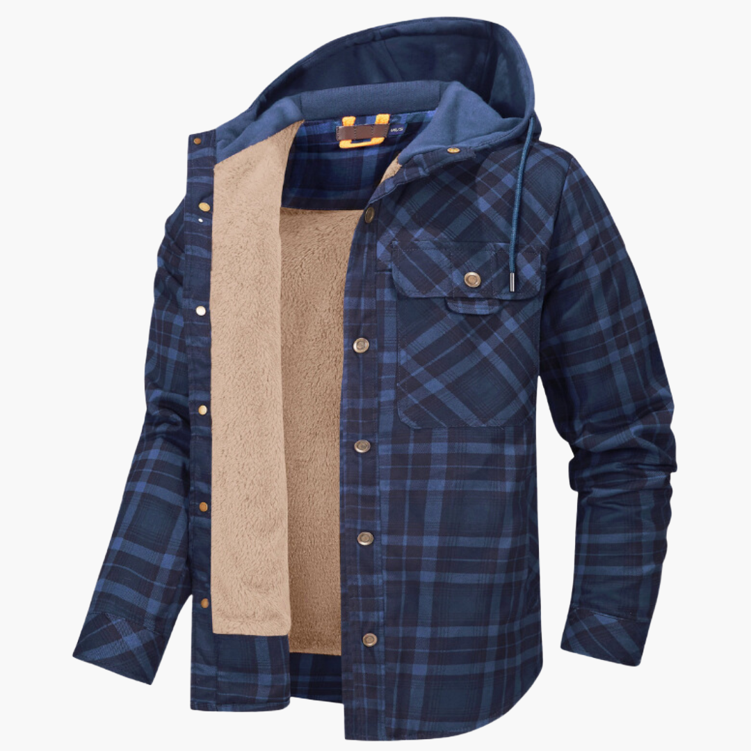 Men's Hooded Plaid Lumber Jacket for Everyday and Outdoor Comfort