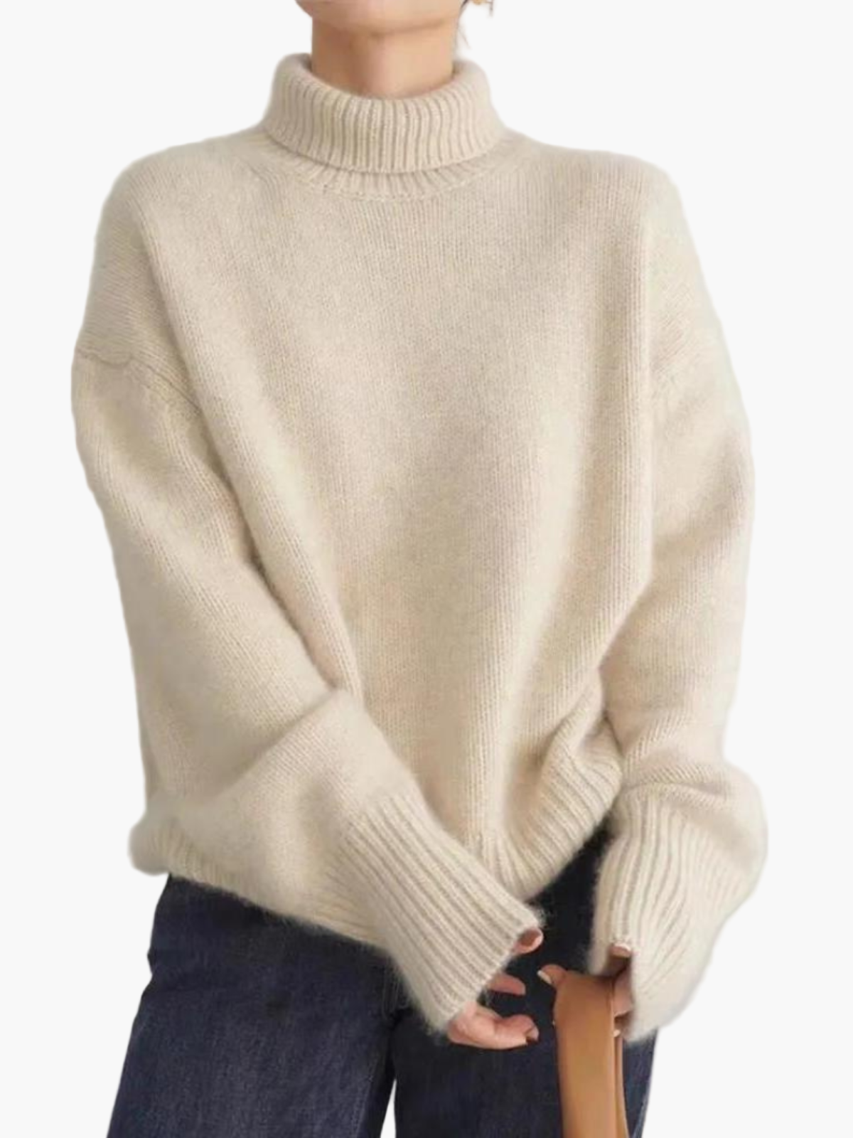 Women's Modern Turtleneck Wool Sweater - Relaxed Korean Style Pullover for Fall & Winter