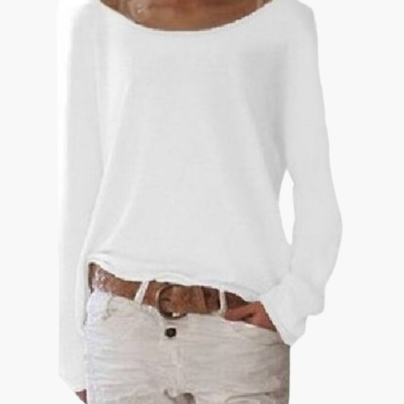 Women's Casual Off-Shoulder Long Sleeve Top – Relaxed Chic Everyday Blouse