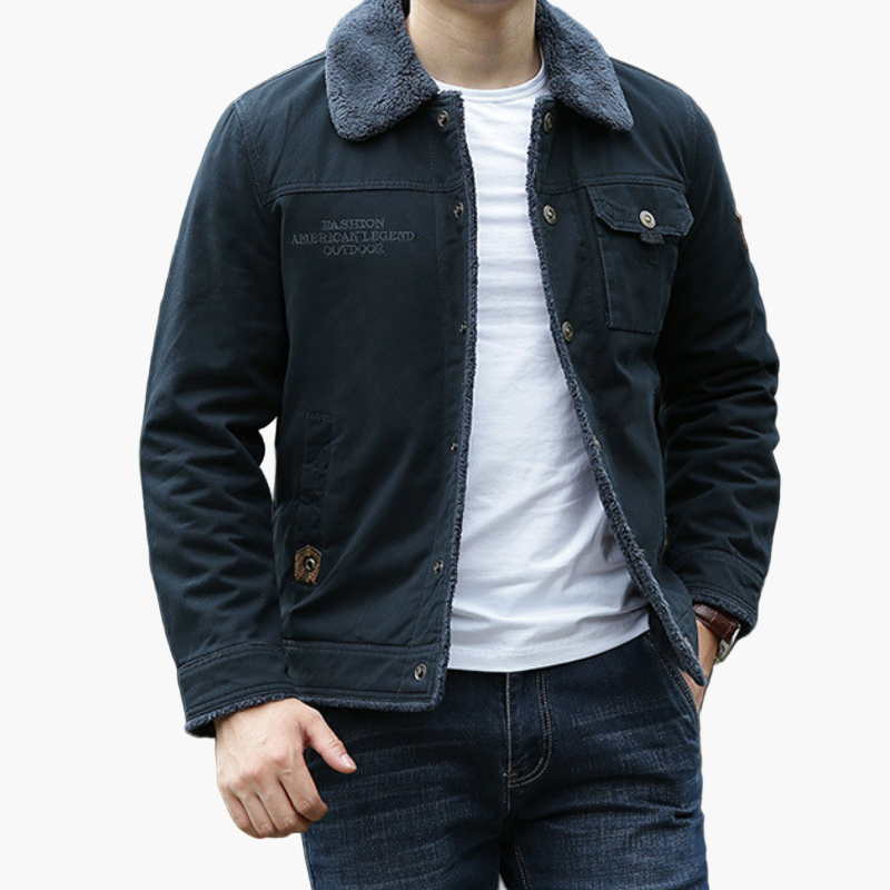 Men's Outdoor Sherpa-Lined Casual Jacket – Warm Windproof Street Style