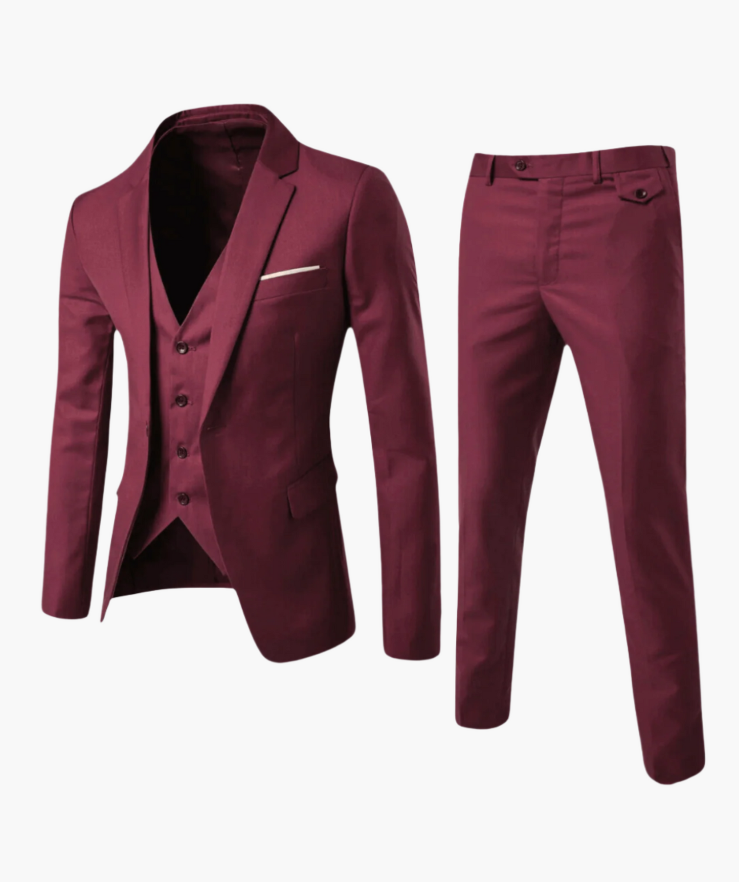 Men's Classic Three-Piece Suit with Vest – Formal Business & Wedding Attire