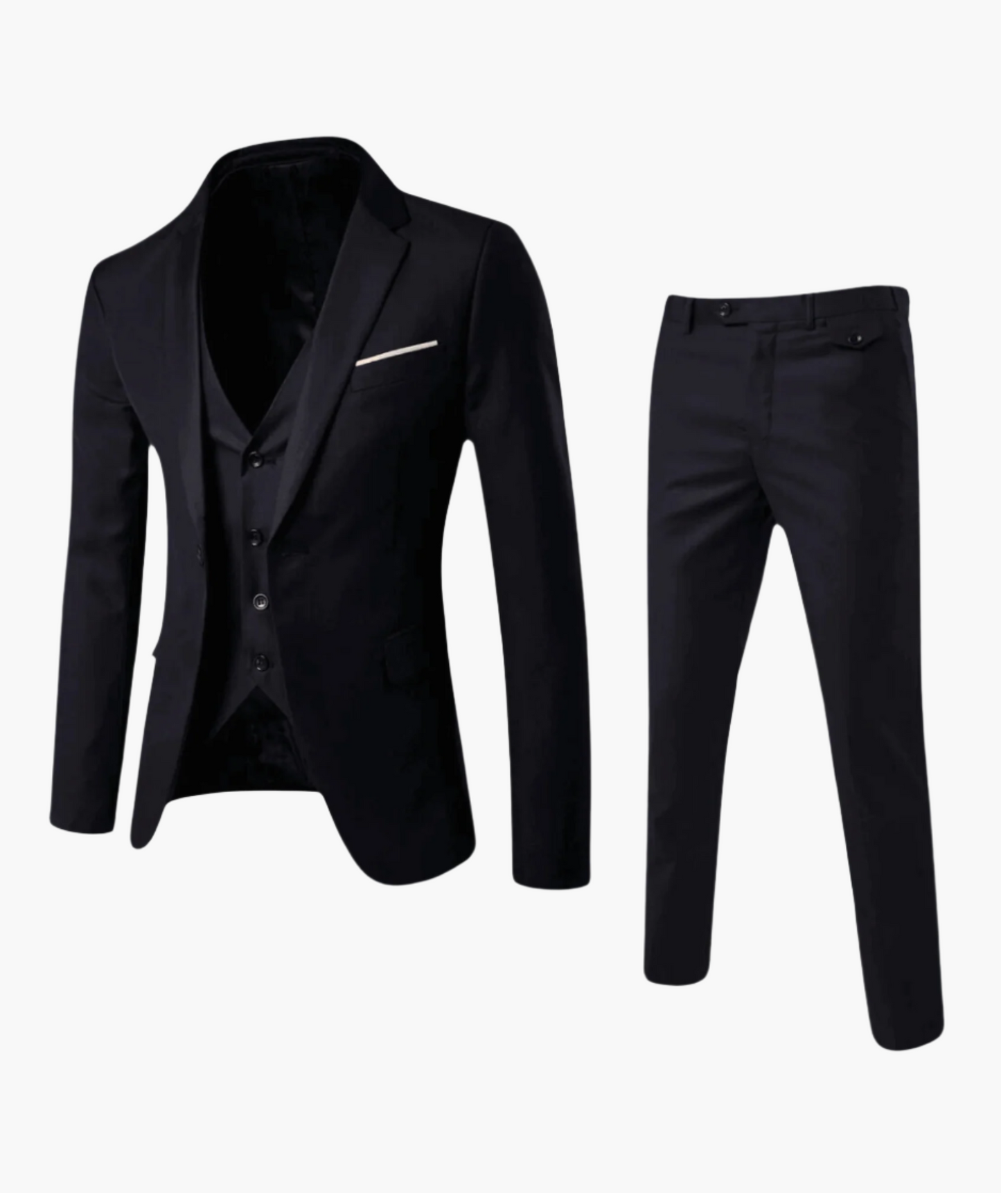 Men's Classic Three-Piece Suit with Vest – Formal Business & Wedding Attire