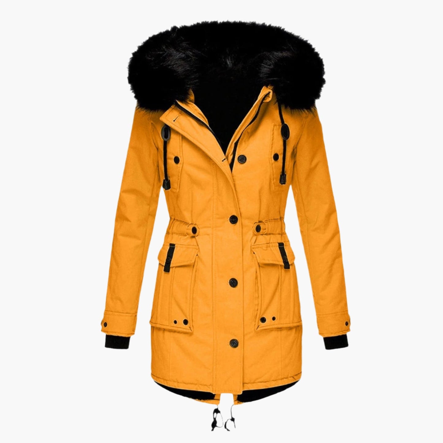 Women's Winter Parka Jacket with Faux Fur Hood – Elegant Outdoor Style for Cold Weather