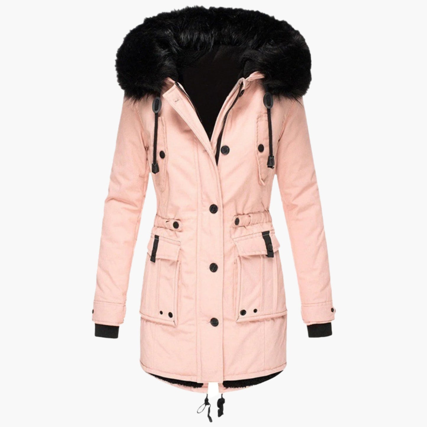 Women's Winter Parka Jacket with Faux Fur Hood – Elegant Outdoor Style for Cold Weather