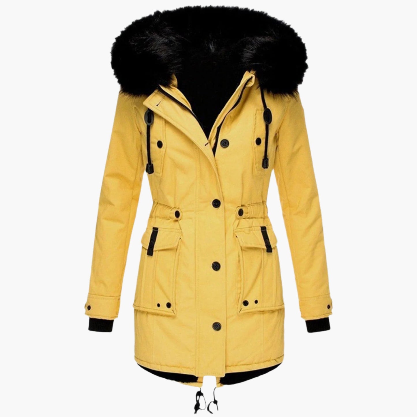 Women's Winter Parka Jacket with Faux Fur Hood – Elegant Outdoor Style for Cold Weather