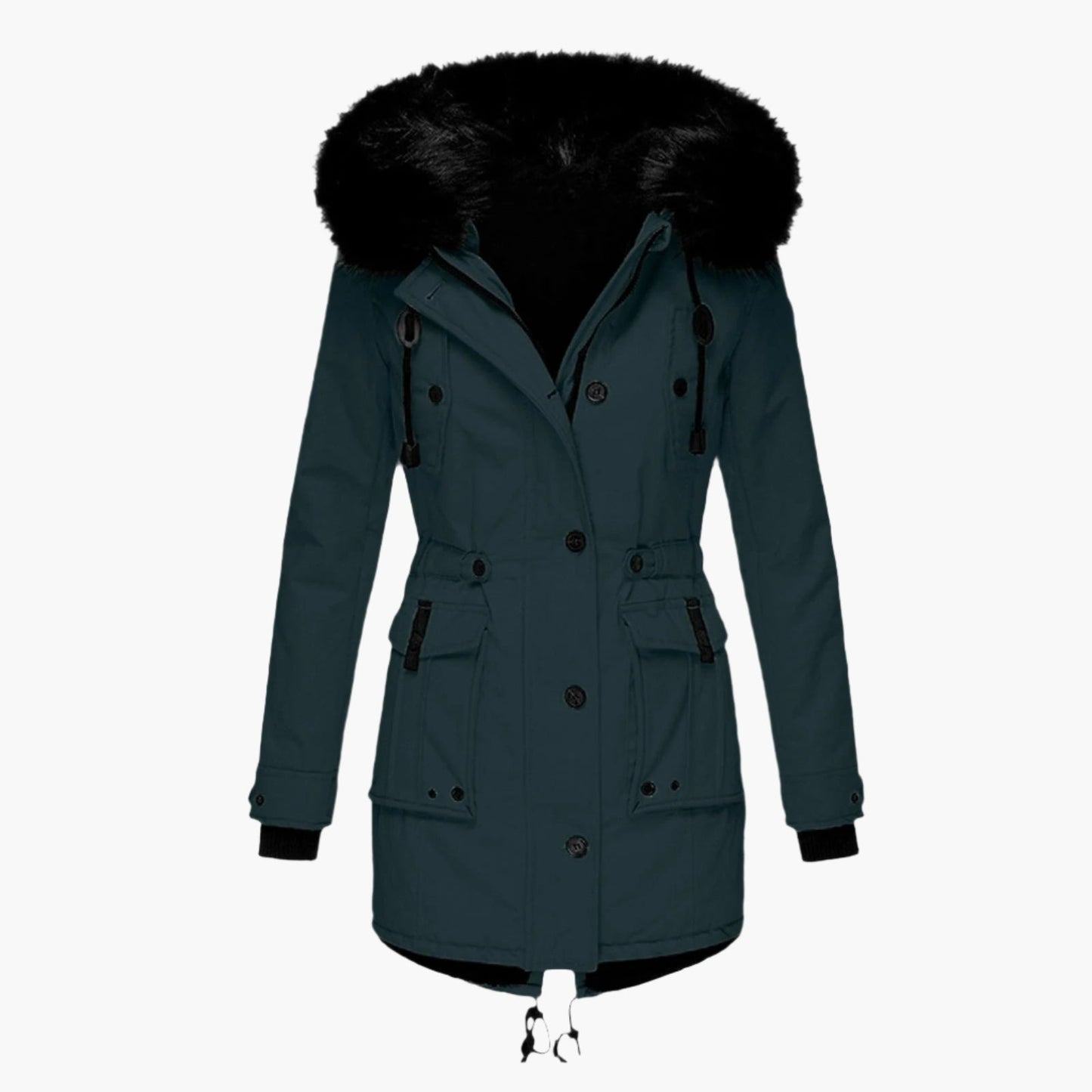 Women's Winter Parka Jacket with Faux Fur Hood – Elegant Outdoor Style for Cold Weather