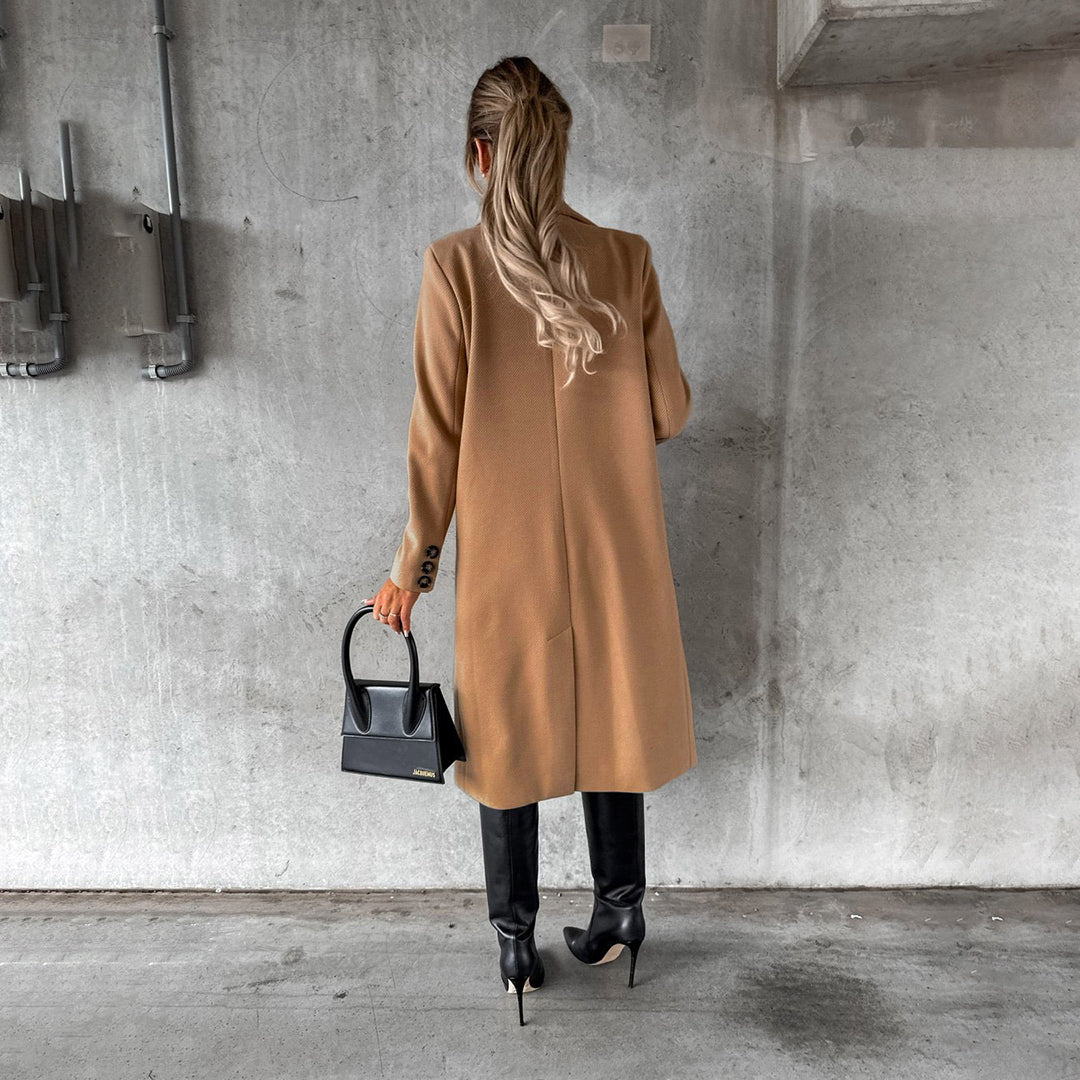 Women's Elegant Double-Breasted Winter Coat – Formal & Casual Chic Outerwear
