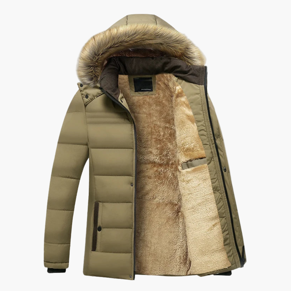 Men's Waterproof Fleece-Lined Parka Jacket with Hood – Winter Outdoor Style