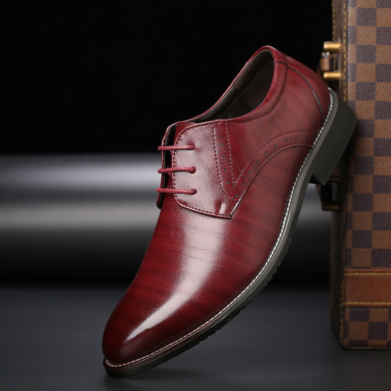 Men's Classic Derby Dress Shoes with Brogue Detailing – Formal and Casual Comfort