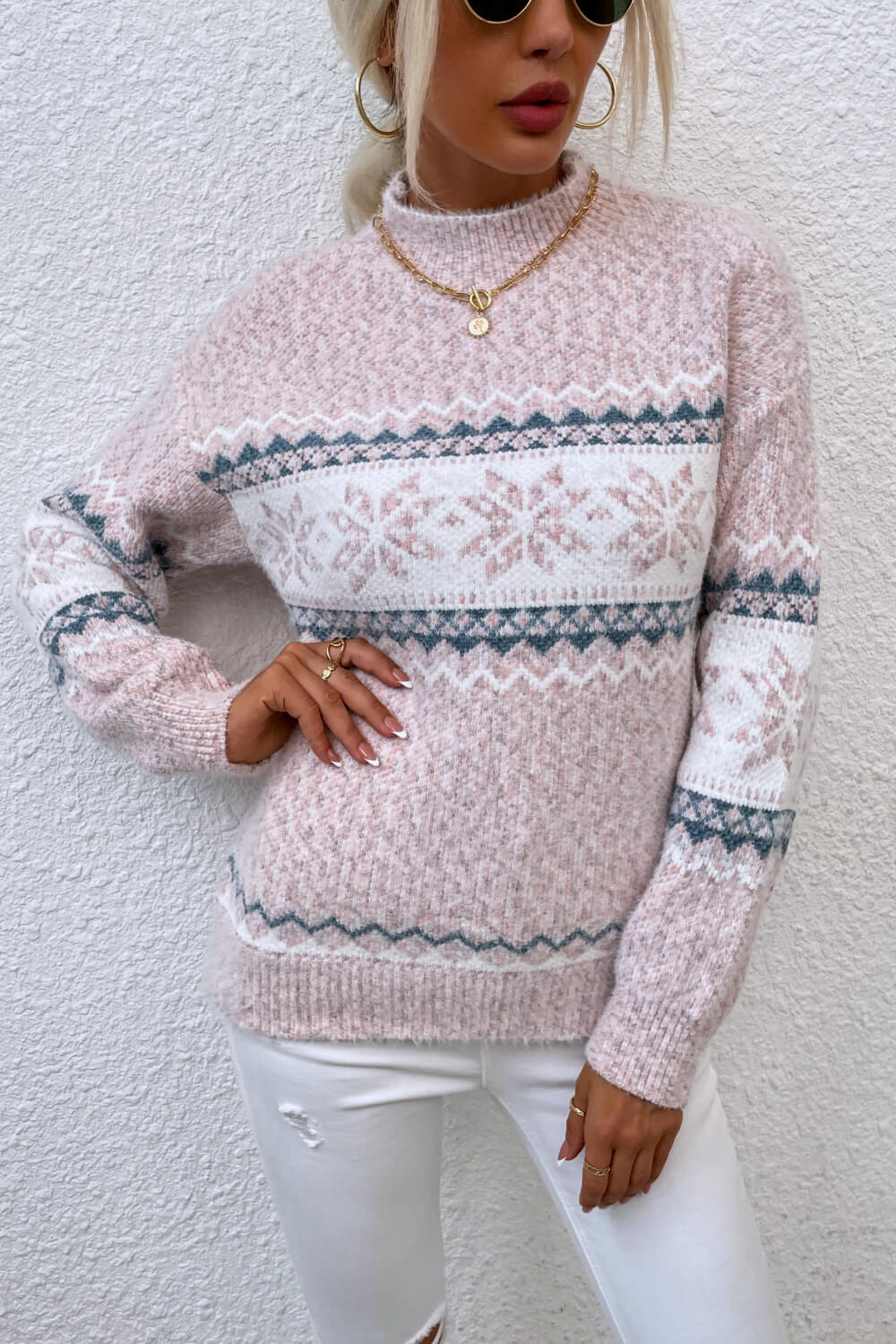 Women's Cozy Nordic Knit Pullover Sweater – Winter Casual Style